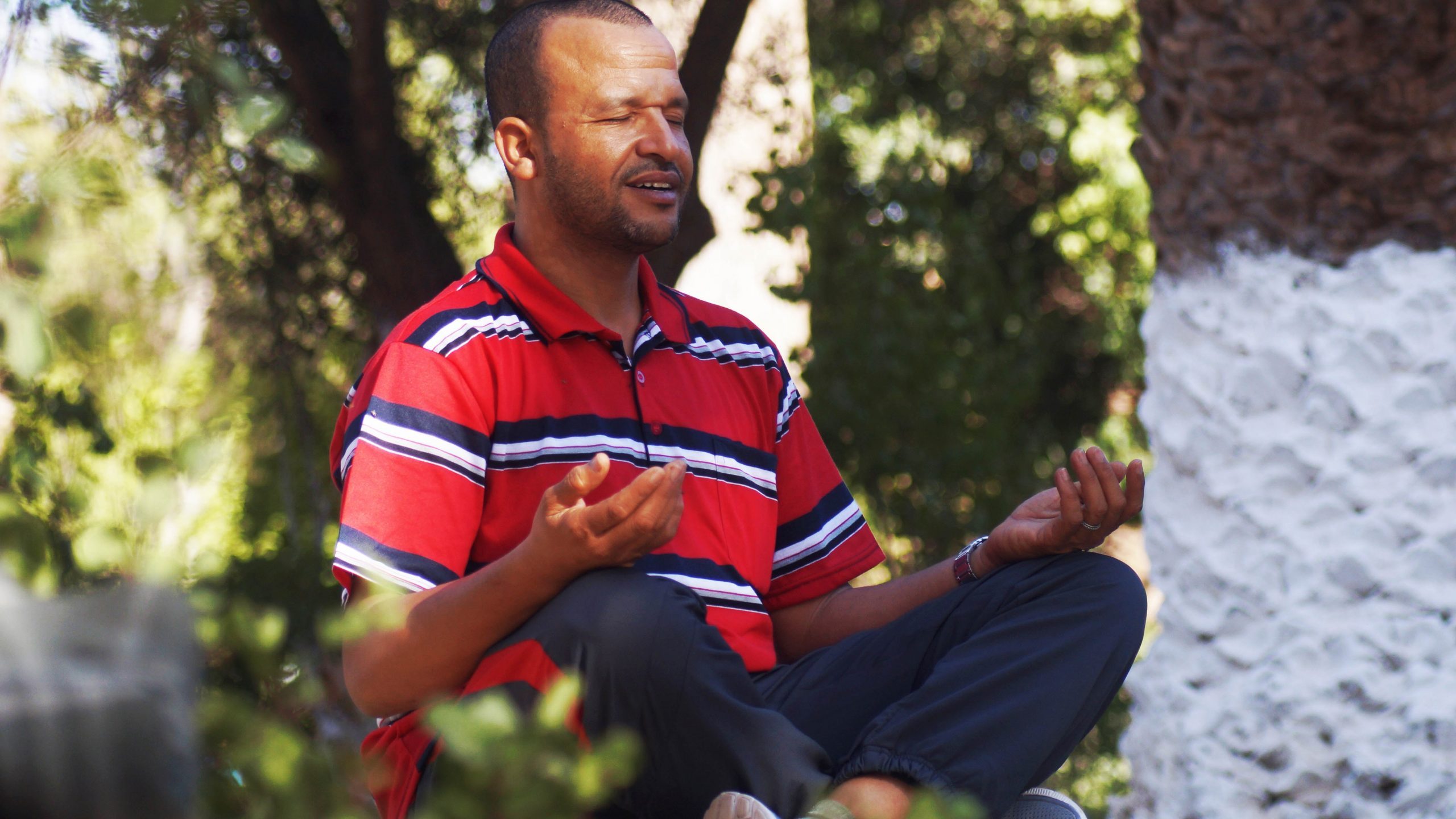 Man Meditating Outdoors